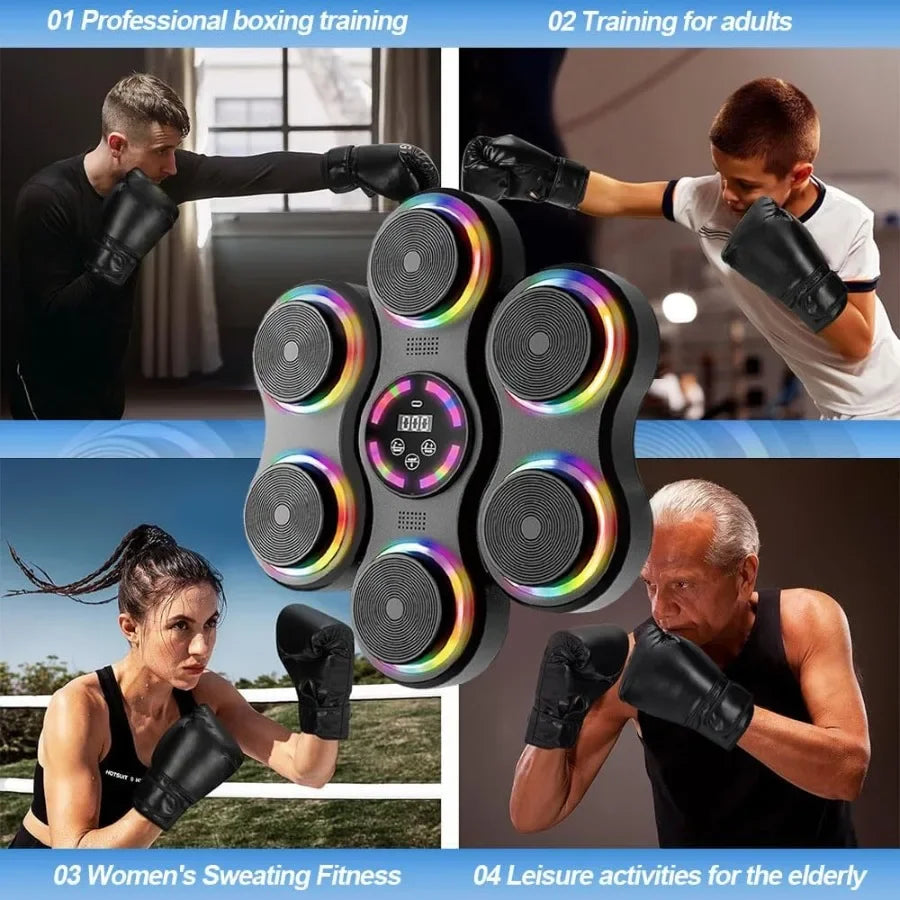 Bluetooth Smart WallMounted Punching Trainer for Home Office Gym AudioEnabled Music Boxing Machine with Interactive Workout Fee