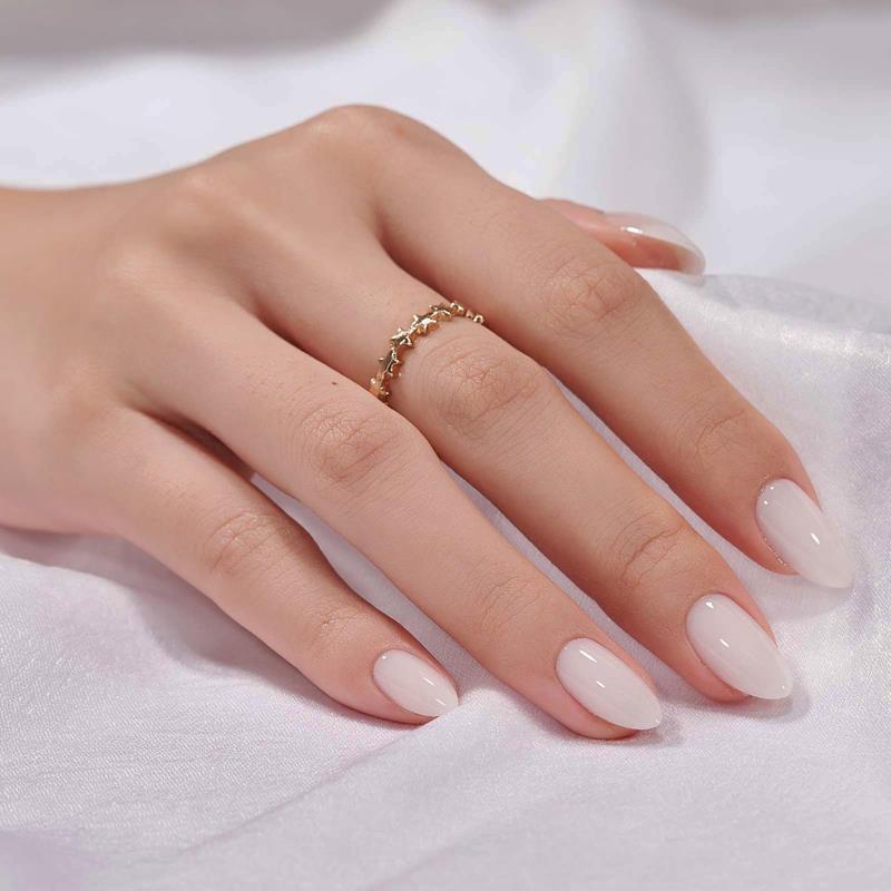 Milky Way Almond Nails - Press on Nails | Long Lasting & Reusable