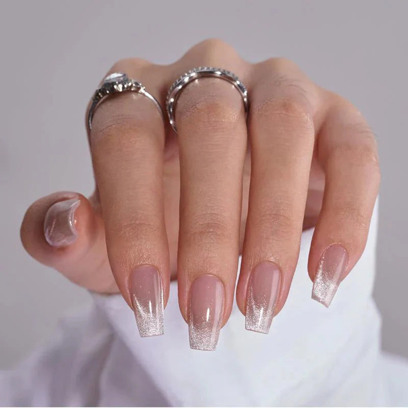 Starlight Shimmer Coffin Nails - Press on Nails | Long Lasting & Reusable