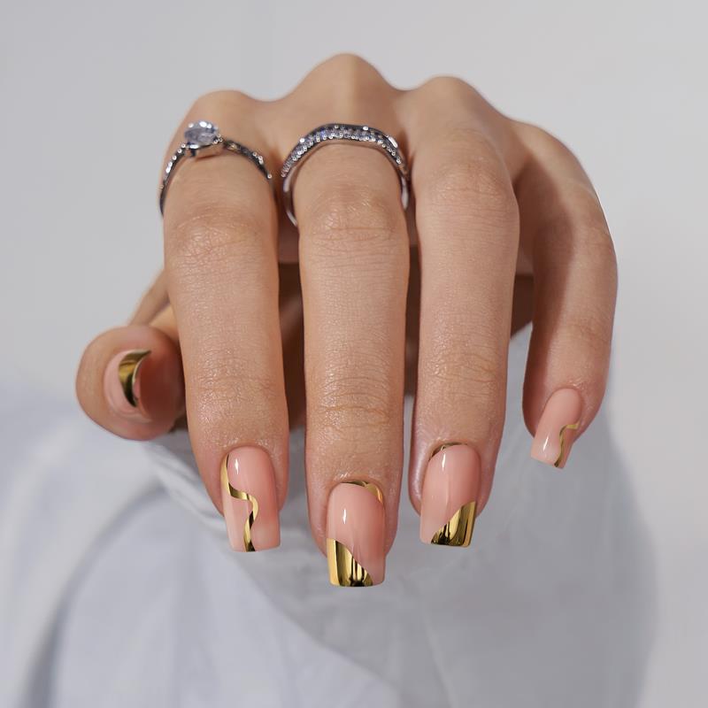 Golden Hour Square Nails - Press On Nails | Long Lasting & Reusable