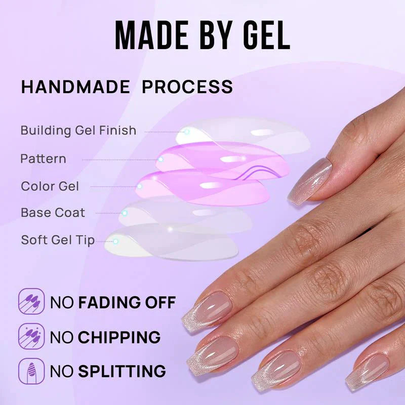 Starlight Shimmer Coffin Nails - Press on Nails | Long Lasting & Reusable