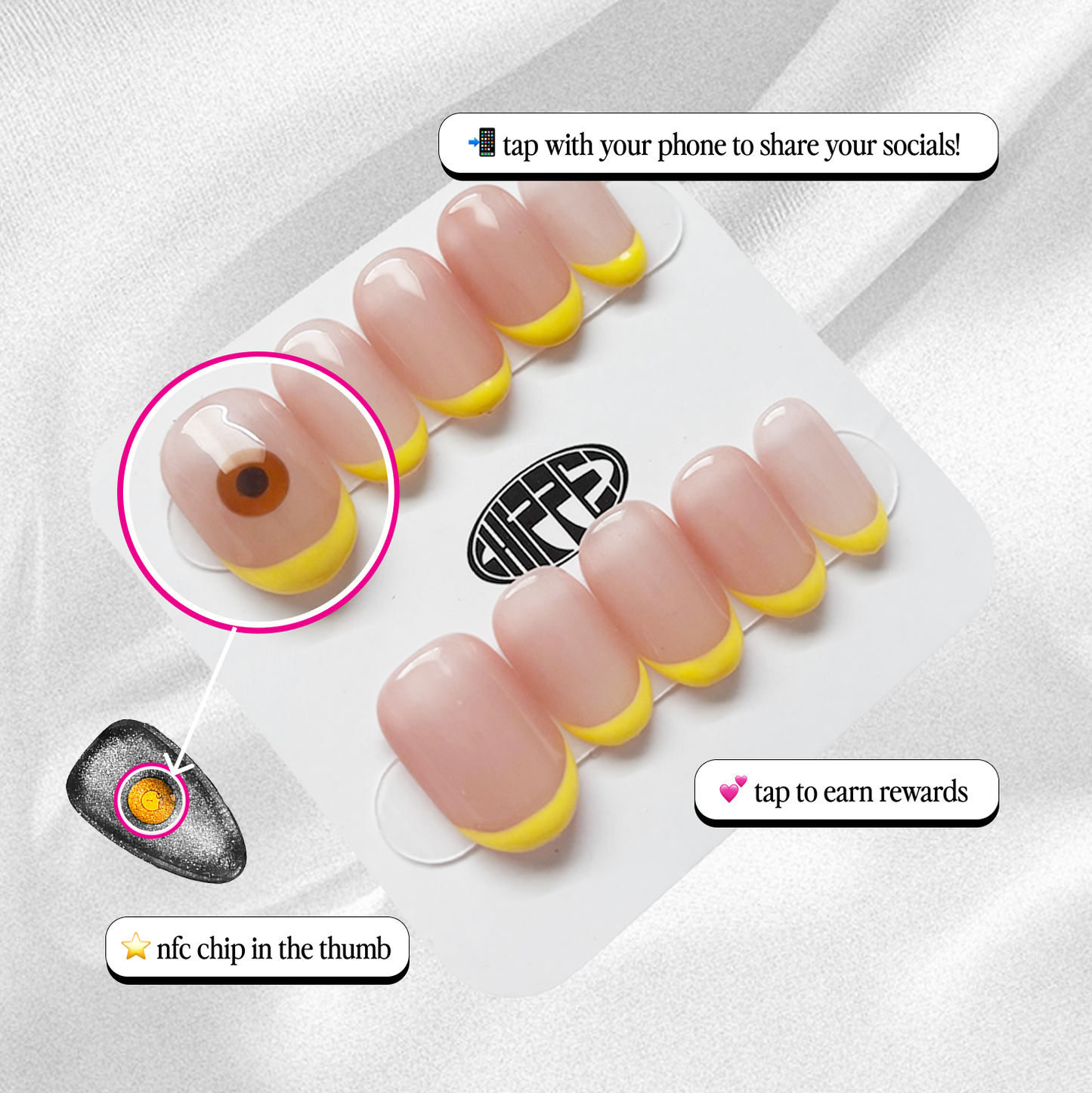 When Life Gives You Lemons ๐ NFC Nails That Share Your Socials