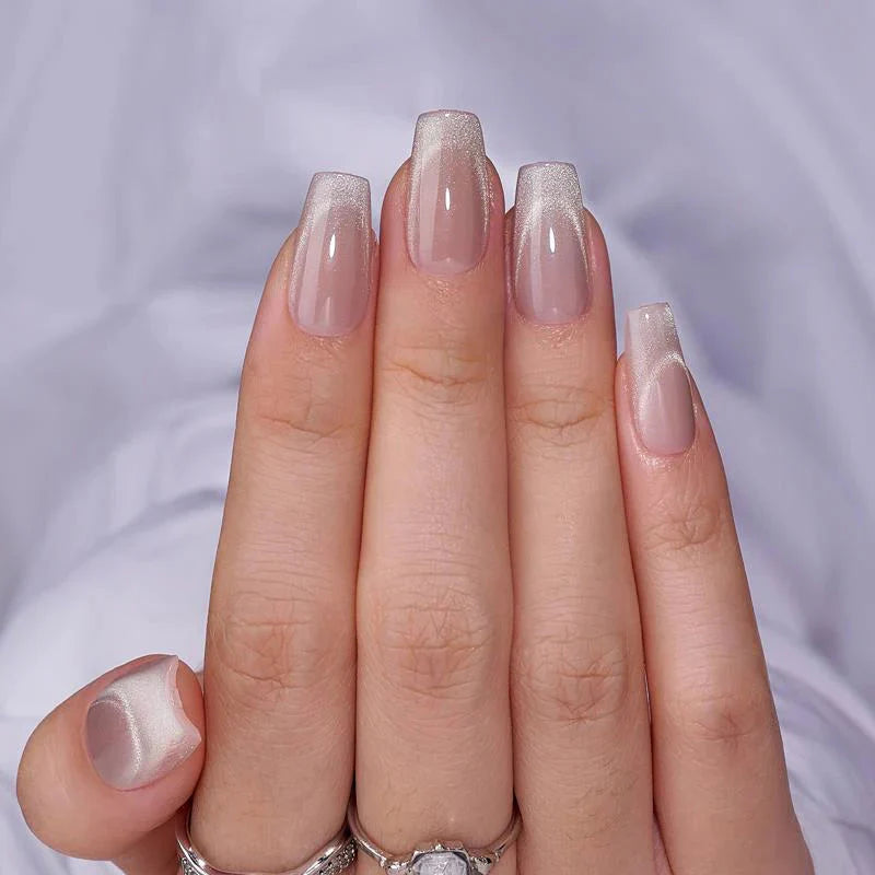 Starlight Shimmer Coffin Nails  - Press on Nails | Long Lasting & Reusable