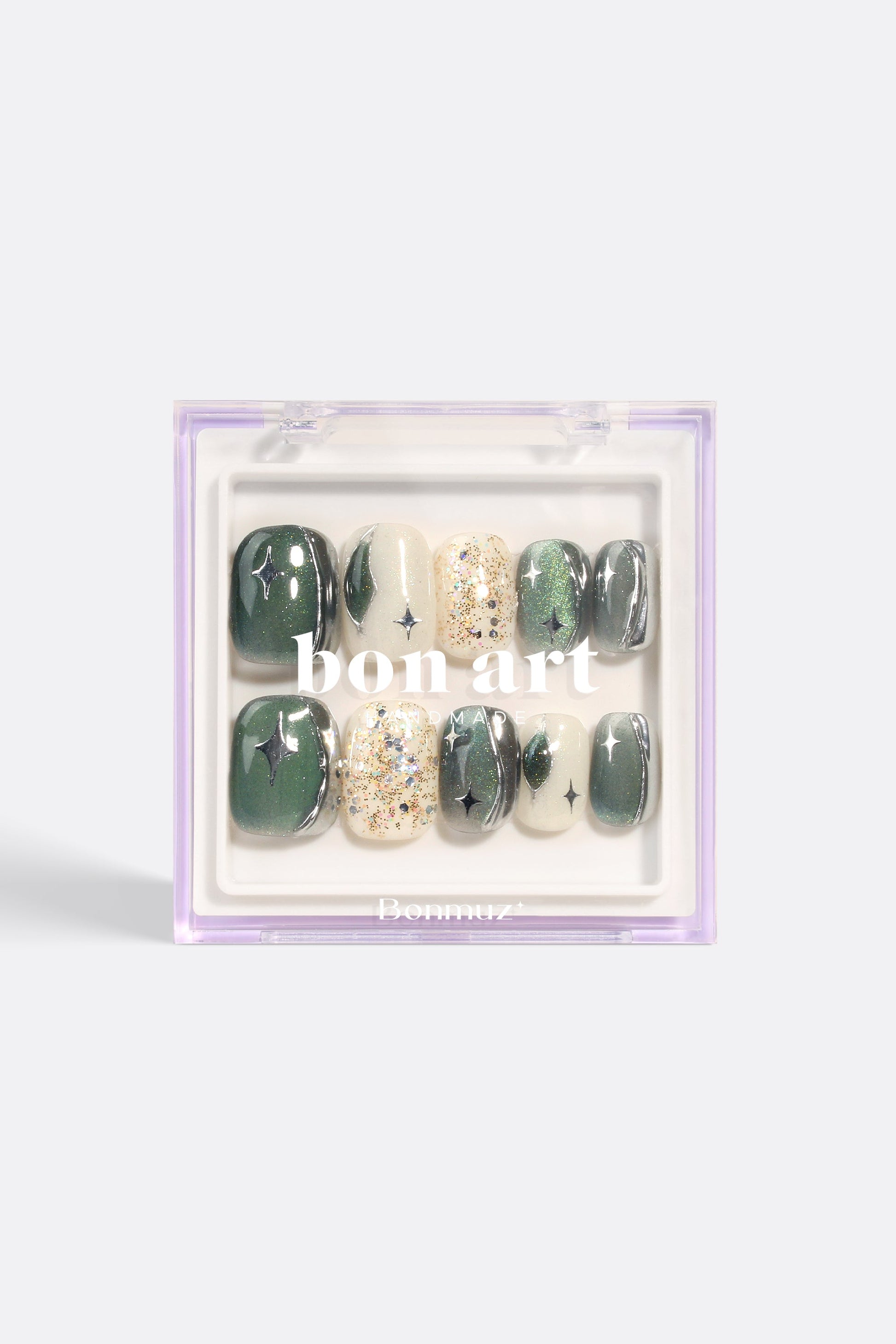 Bonmuz Woodland Glitter Gala | Pro Handmade Gel Nails - GloMode
