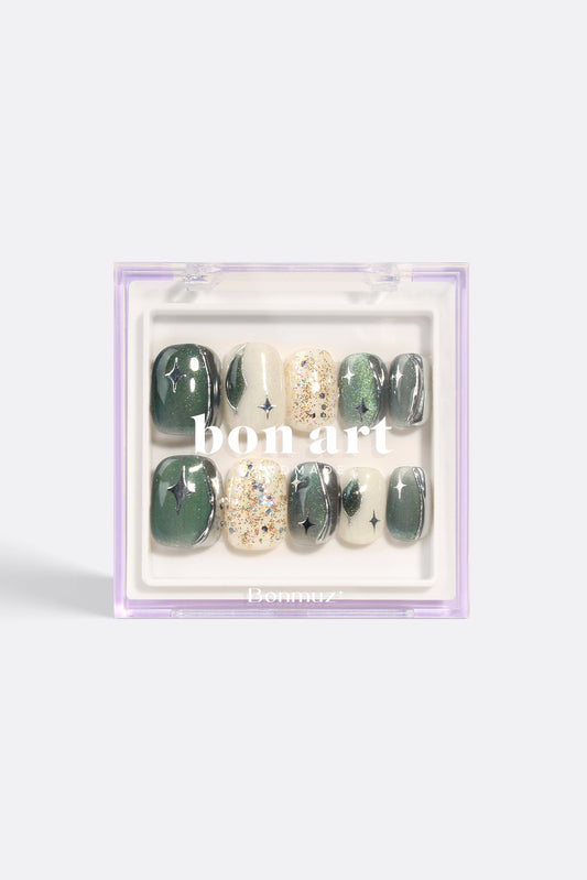 Bonmuz Woodland Glitter Gala | Pro Handmade Gel Nails - GloMode