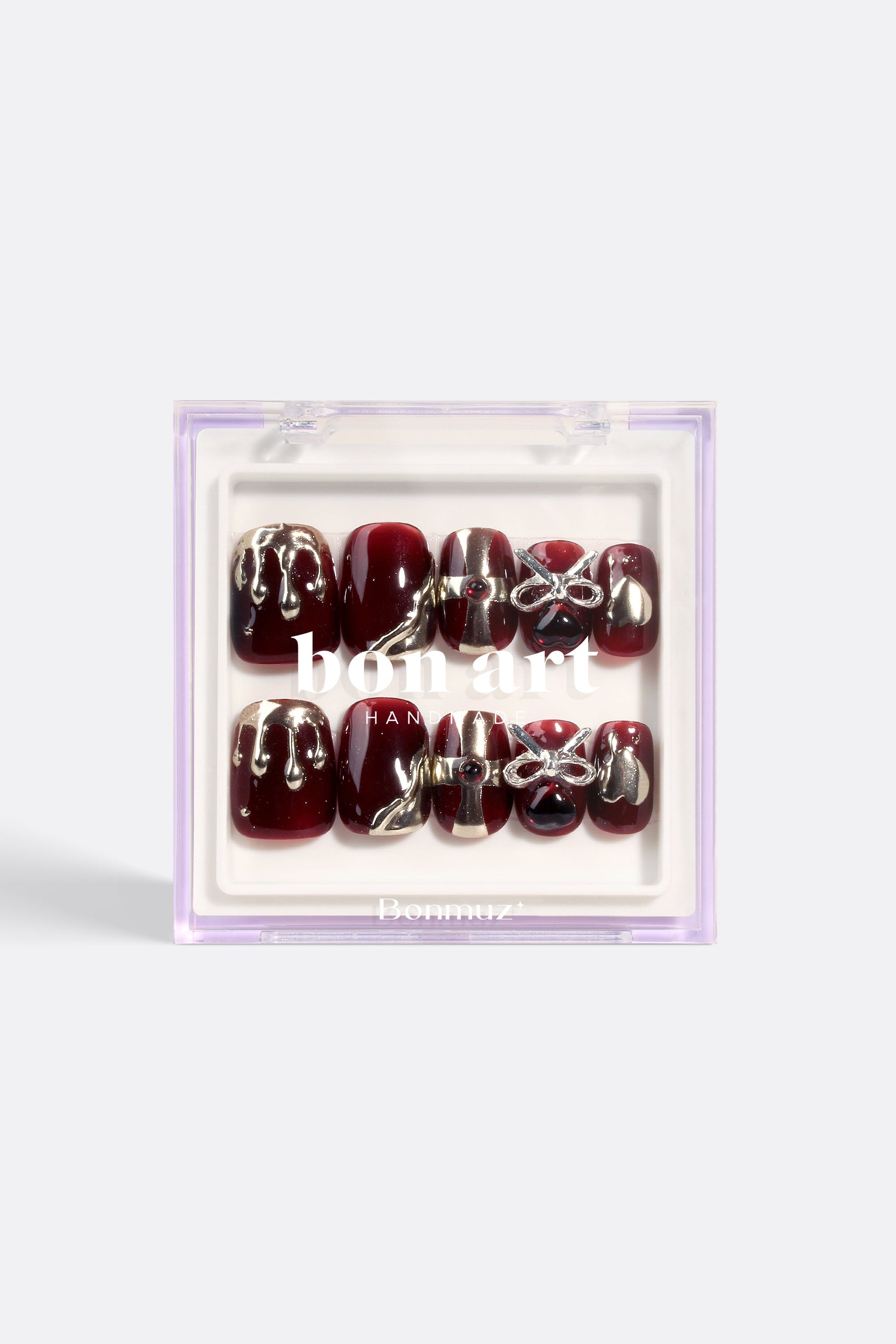 Bonmuz Maroon Castle | Pro Handmade Gel Nails - GloMode