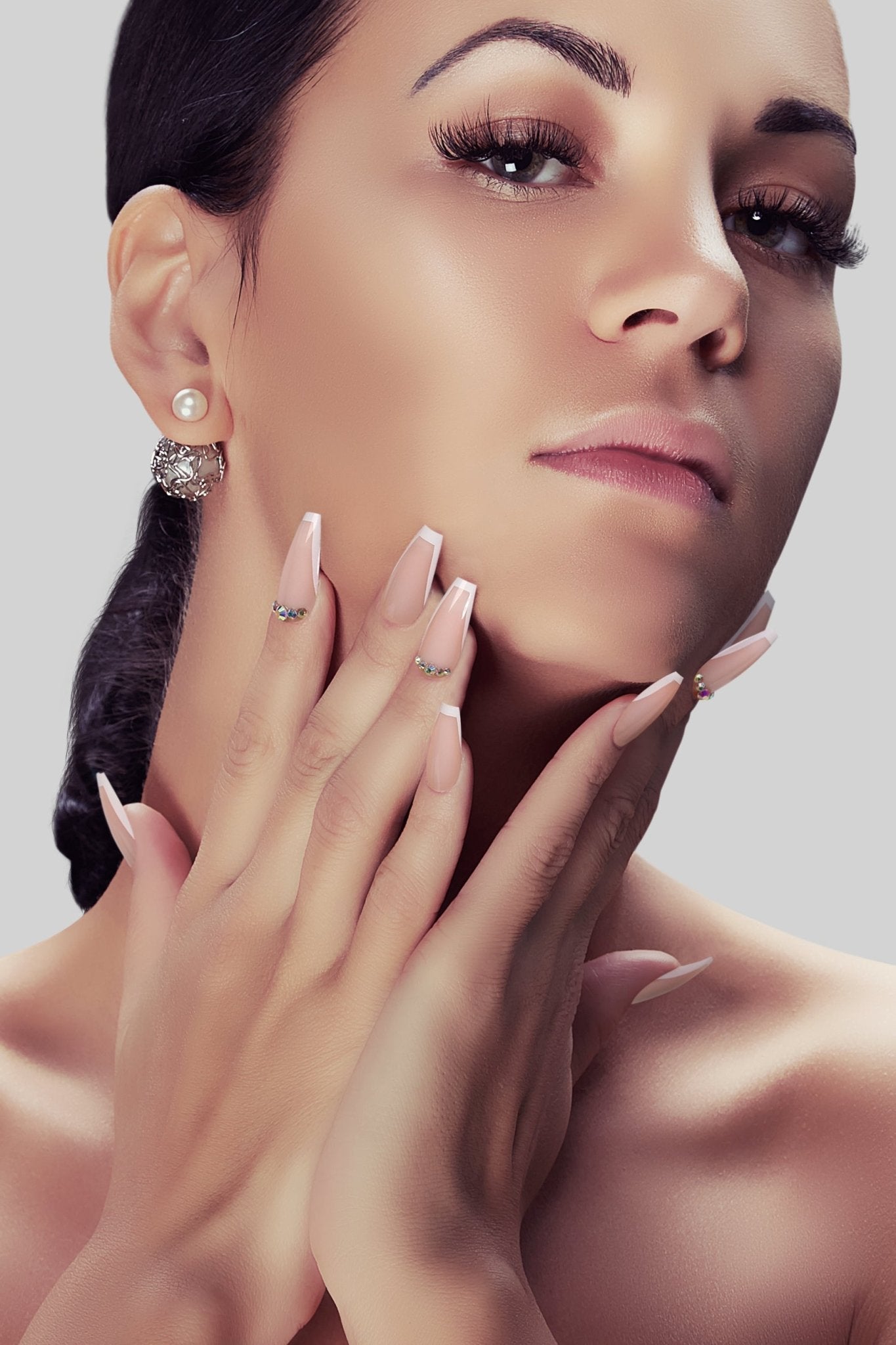 Bonmuz Beige Twinkle | Soft & Durable Press - On Nails - GloMode