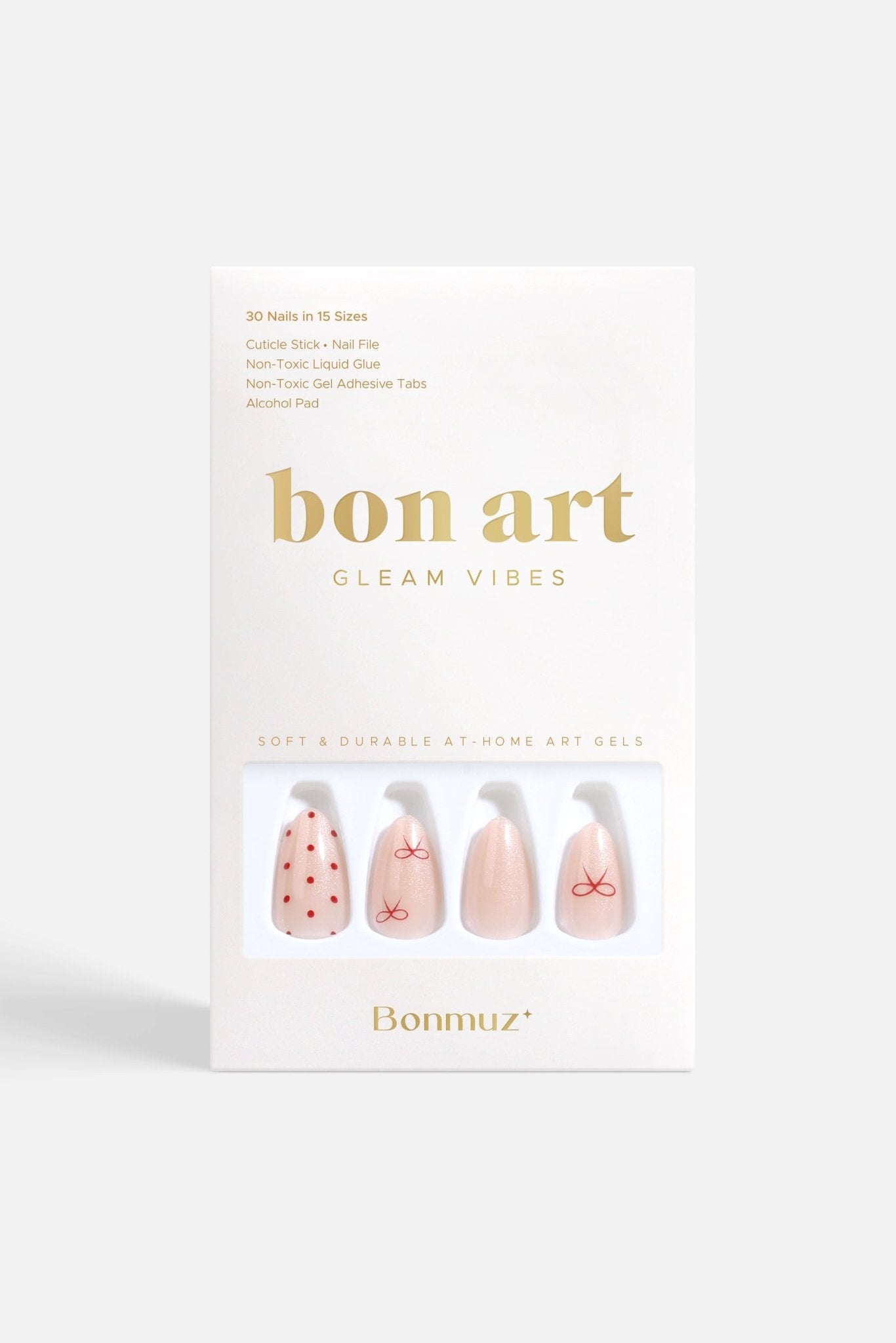 Bonmuz Berry Bows | Soft & Durable Press - On Nails - GloMode