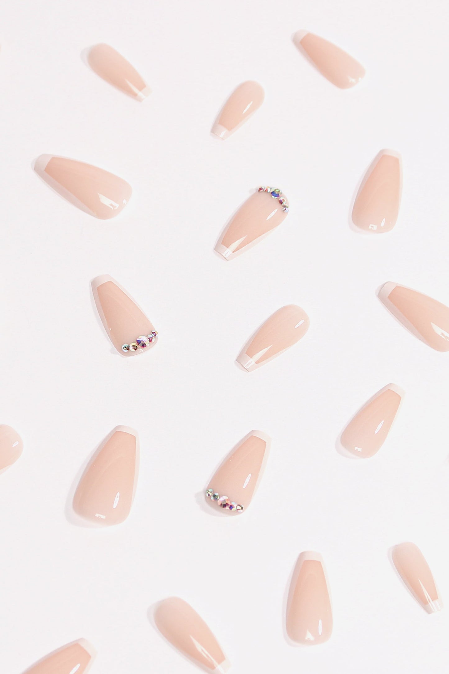Bonmuz Beige Twinkle | Soft & Durable Press - On Nails - GloMode