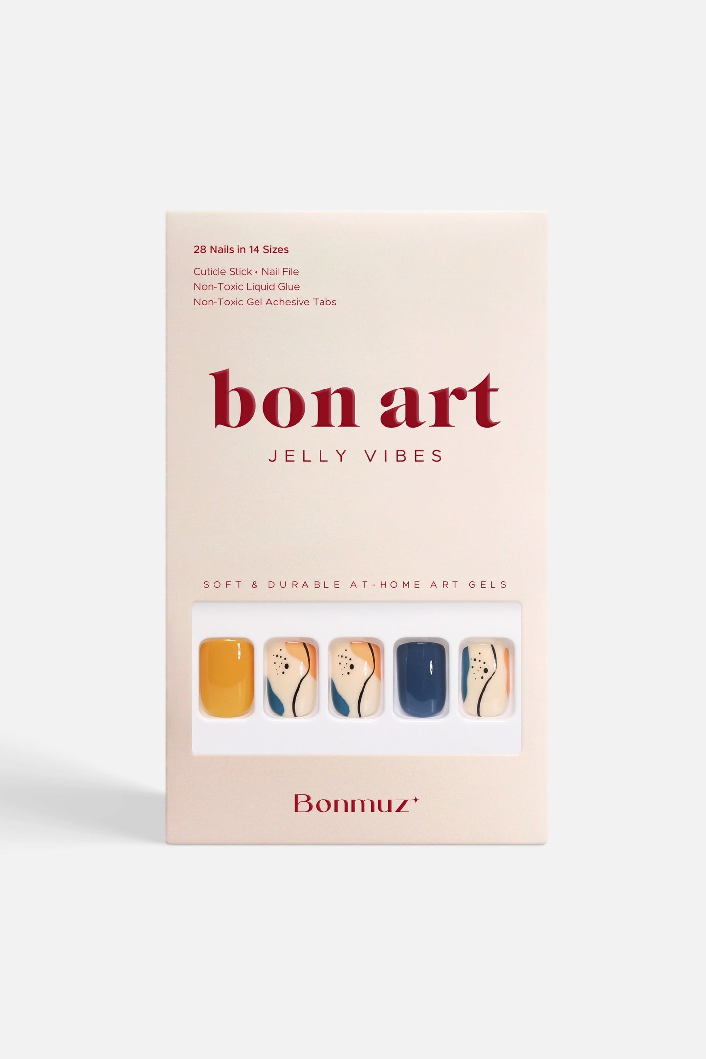 Bonmuz Tangerine Garden | Soft & Durable Press - On Nails - GloMode