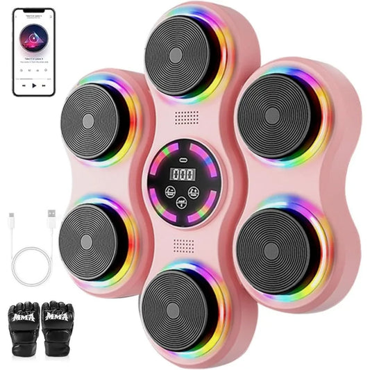 Bluetooth Smart WallMounted Punching Trainer for Home Office Gym AudioEnabled Music Boxing Machine with Interactive Workout Fee