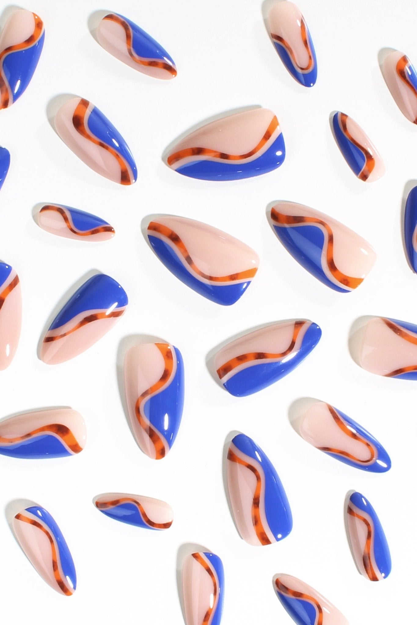 Bonmuz Cobalt Safari | Soft & Durable Press - On Nails - GloMode