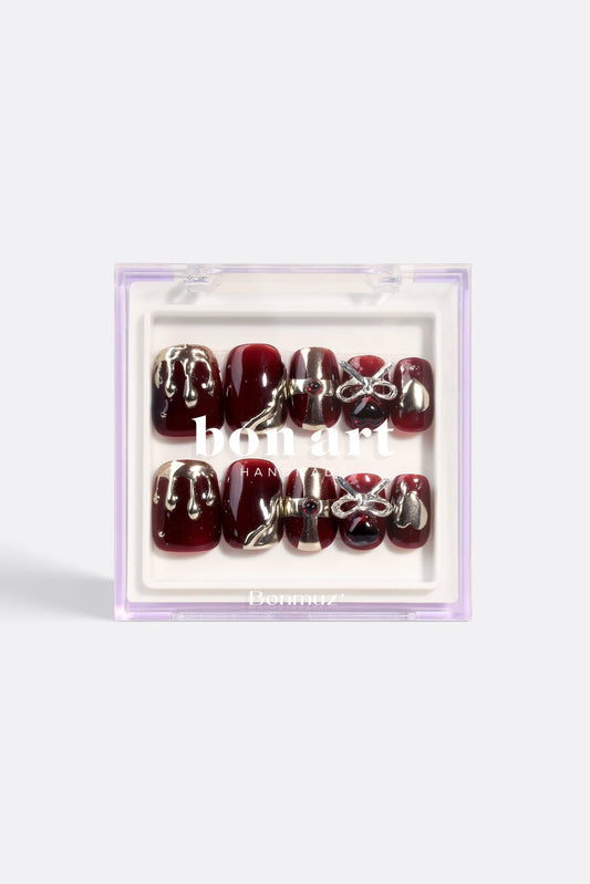 Bonmuz Maroon Castle | Pro Handmade Gel Nails - GloMode