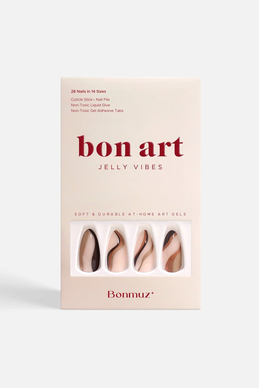 Bonmuz Pumpkin Swirl | Soft & Durable Press - On Nails - GloMode