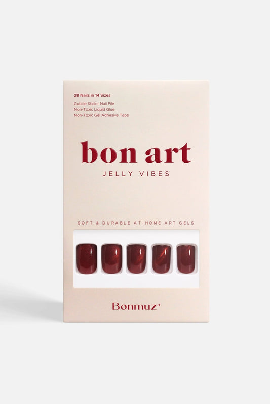 Bonmuz Starlite Red | Soft & Durable Press - On Nails - GloMode
