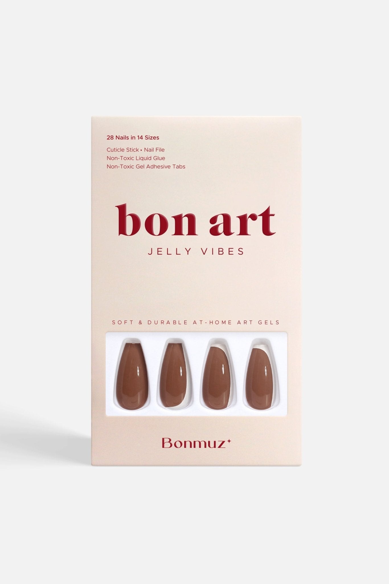 Bonmuz Toffee Nut | Soft & Durable Press - On Nails - GloMode